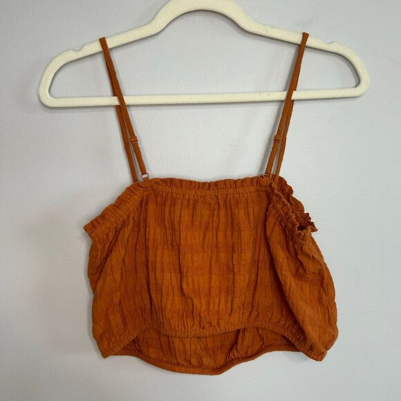 Aerie Burnt Orange Spaghetti Strap Sleeveless Crop Top Women’s Size Medium - Picture 4 of 5